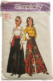 Simplicity 5235 vintage 1970s blouse, skirt, pantskirt and sash sewing pattern