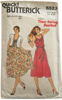 Butterick 6523 vintage 1980s dress and vest sewing pattern