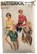 Butterick 6807 vintage 1980s tops sewing pattern
