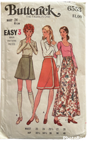 Butterick 6553 vintage 1970s wrap skirt sewing pattern