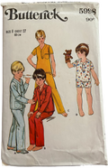 Butterick 5998 vintage 1970s child's pajamas sewing pattern