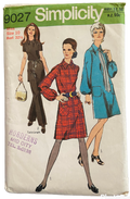 Simplicity 9027 vintage 1970s dress or tunic and pants sewing pattern WOUNDED BARGAIN