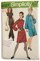 Simplicity 9027 vintage 1970s dress or tunic and pants sewing pattern WOUNDED BARGAIN