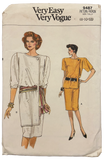 Vogue 9487 vintage 80s dress sewing pattern. Bust 30.5, 31.5, 34 inches