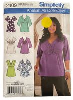 Simplicity 2409 Khaliah Ali Collection tops sewing pattern. Bust 42-50 inches