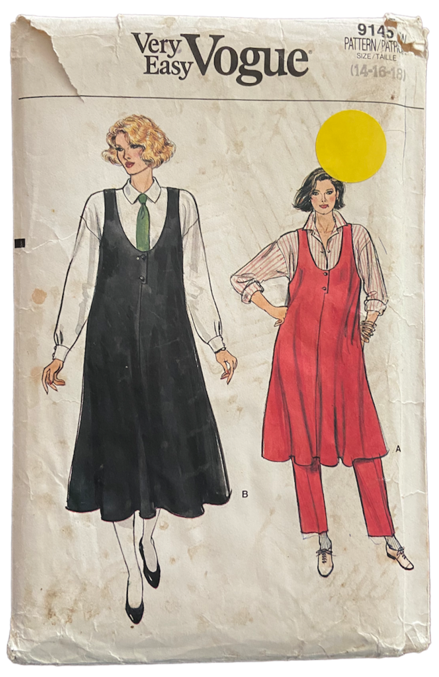 Vogue 9145 vintage 1980s maternity shirt, jumper and pants pattern Bust 36, 38, 40 inches