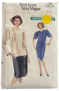 Very easy very vogue 7579 vintage 1980s dress sewing pattern Bust 42. 44, 46 inches