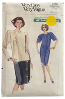 Very easy very vogue 7579 vintage 1980s dress sewing pattern Bust 42. 44, 46 inches
