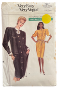 Very easy very vogue 7577 vintage 1980s dress sewing pattern Bust 42. 44, 46 inches