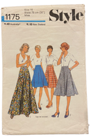 Style 1175 vintage 1970s skirt sewing pattern. Waist 30 inches