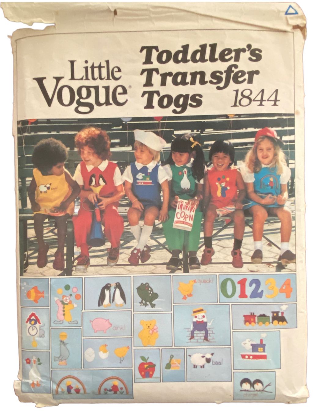 Copy of Vintage 1980s Little Vogue 1844 jumper, jumpsuit, bloomers, blouse and shirt sewing pattern. Size 2 Breast 21 inches