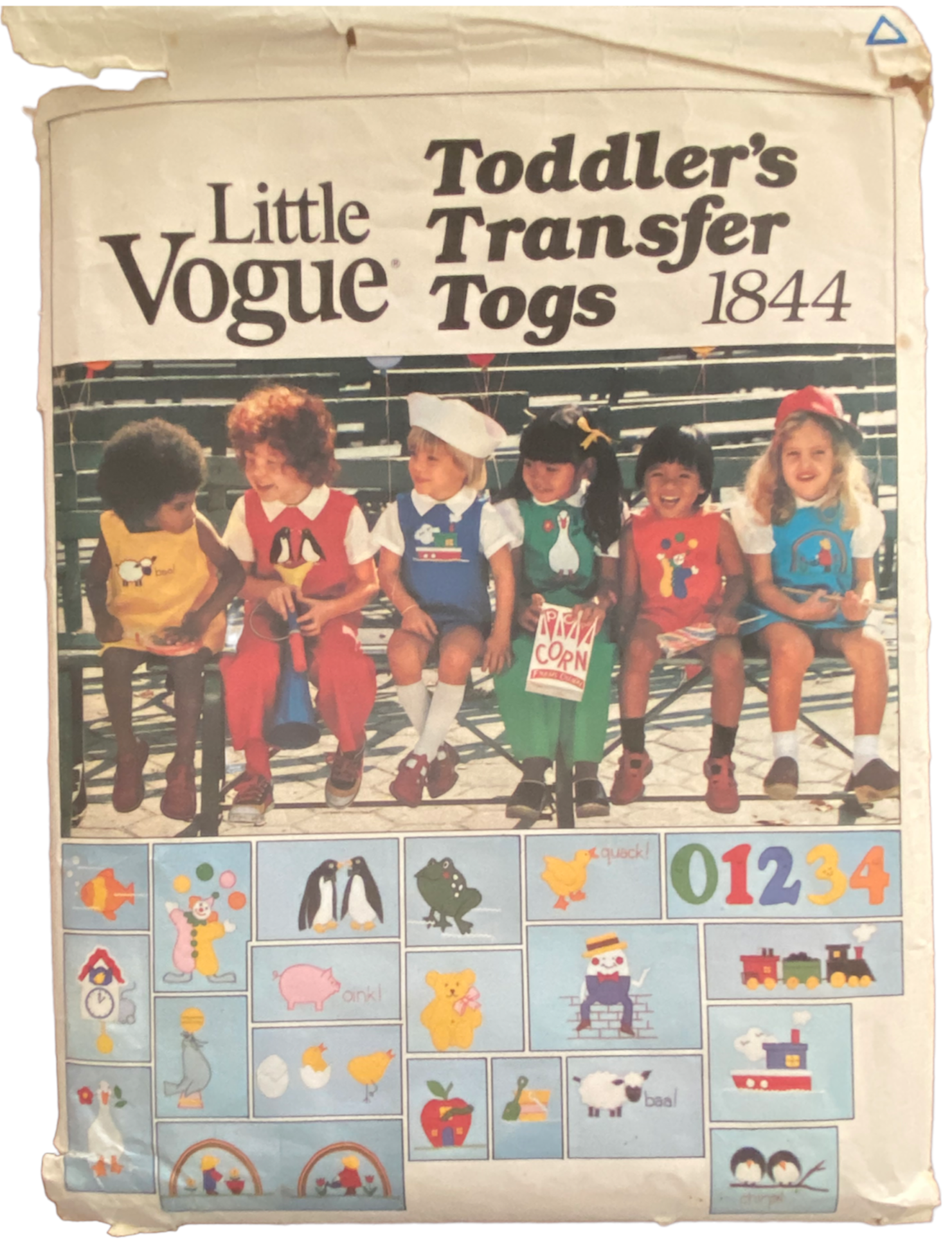 Copy of Vintage 1980s Little Vogue 1844 jumper, jumpsuit, bloomers, blouse and shirt sewing pattern. Size 2 Breast 21 inches