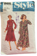Style 2491 vintage 1970s dress pattern. Bust 36 inches