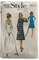 Style 3055 vintage 1970s dress pattern. Bust 36 inches
