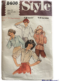Style 2408 vintage 1970s blouse sewing pattern. Bust 34 inches