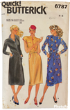 Butterick 6787 vintage 1980s dress pattern. Bust 36 inches