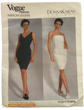 Vintage 1990s Vogue American Designer Donna Karan New York dress pattern. Bust 30.5, 31.5, 32.5 inches.