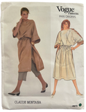Vintage 1980s Vogue 2973 Paris Original Claude Montana dress, tunic and pants sewing pattern. Bust 31.5 inches