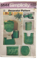 Simplicity 5544 vintage 70s plush bathroom accessories sewing pattern.