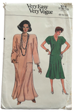 Very easy very vogue 9336 vintage 1980s dress sewing pattern Bust 31.5, 32.5, 34 inches