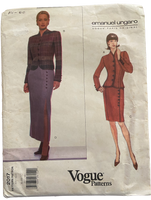 Vintage 1990s Vogue 2017 Emauel Ungaro jacket and skirt pattern Bust 31.5, 32.5, 34 inches