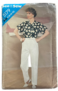 Butterick 5179 vintage 70s blouse and pants pattern Bust 31.5, 32.5, 34 inches.