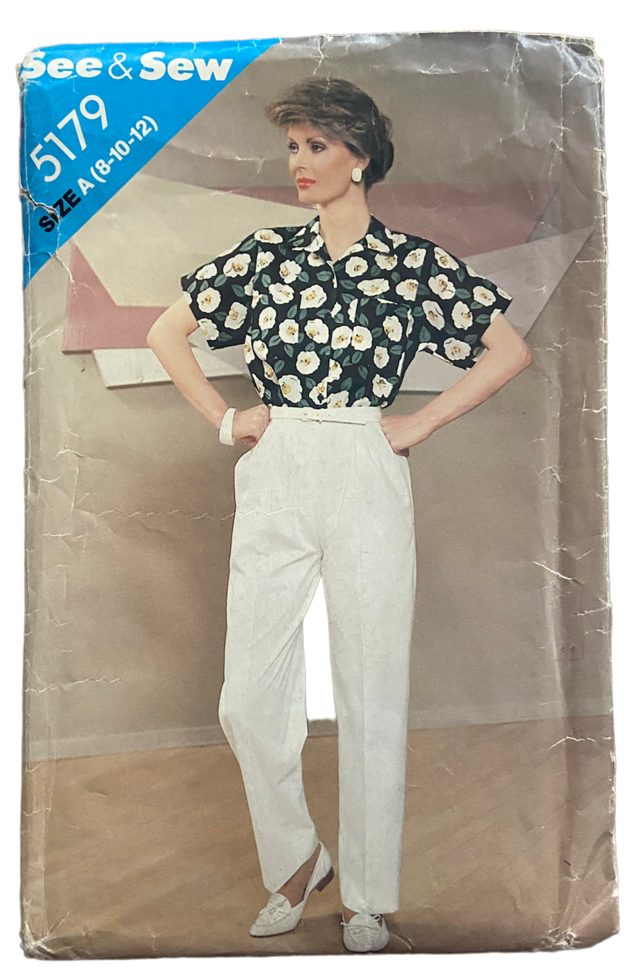 Butterick 5179 vintage 70s blouse and pants pattern Bust 31.5, 32.5, 34 inches.