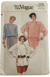 Very easy vogue 9194 vintage 1980s top sewing pattern Bust 31 1/2 - 32 1/2 - 34 inches