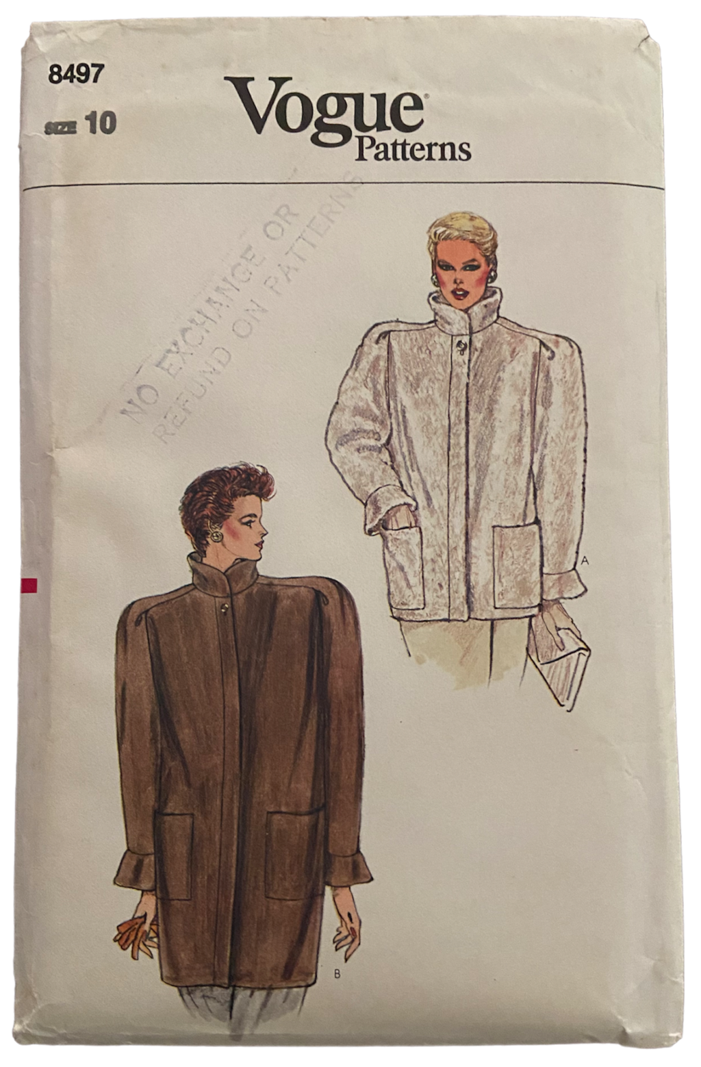 Vogue 8497 vintage 1980s jacket sewing pattern Bust 32.5 inches