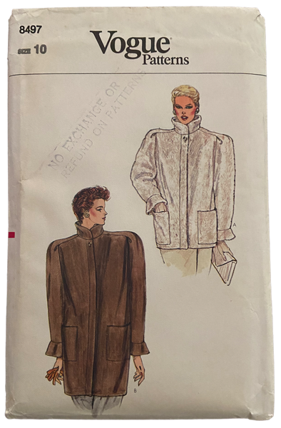 Vogue 8497 vintage 1980s jacket sewing pattern Bust 32.5 inches