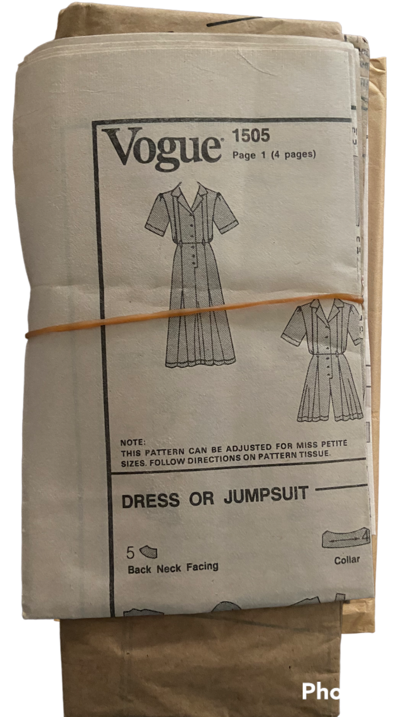 Vintage 1980s Vogue 1505 Individualist Carol Horn dress and jumpsuit pattern Bust 32.5 inches. Wounded bargain.
