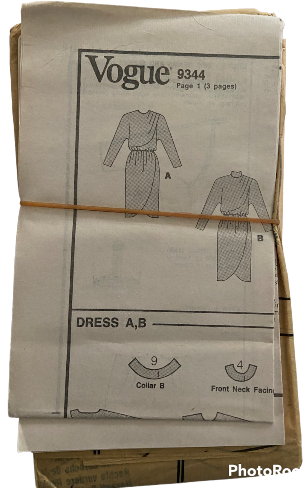 Vogue 9344 vintage sewing pattern 1980s dress pattern 32.5 inch bust. WOUNDED BARGAIN