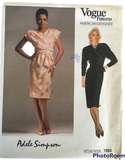 Vintage 1980s Vogue 1562 Adele Simpson dress pattern Bust 32.5 inches. Wounded bargain.