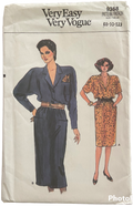 Very easy very vogue 9368 vintage 1980s dress sewing pattern Bust 31.5, 32.5, 34 inches