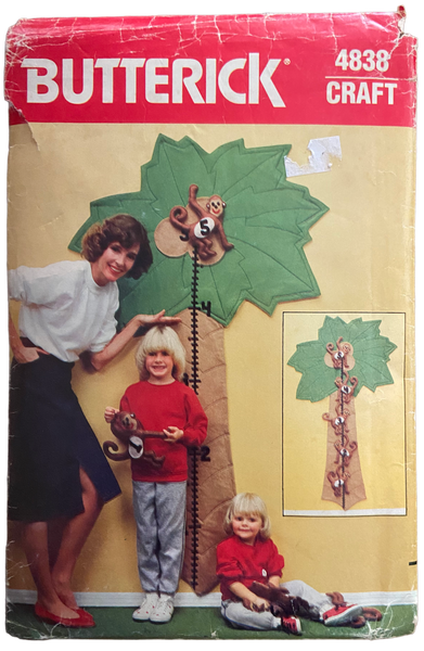 Butterick 4838 vintage 80s growth chart sewing pattern.