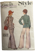 Style 4340 vintage 1970s unlined jacket and trousers pattern Bust 32 1/2 inches