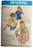 Simplicity 7811 vintage 1970s pullover tops pattern. Bust 32.5 inches