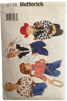 Butterick 6728 child's western shirt pattern pattern Size 6 - 7 - 8 years