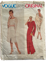 Vintage 1980s Vogue 2523 Paris Original Pierre Balmain evening dress sewing pattern. Bust 31.5 inches