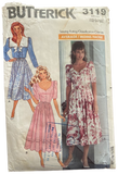Butterick 3119 vintage 1980s dress pattern. Bust 34, 36, 38