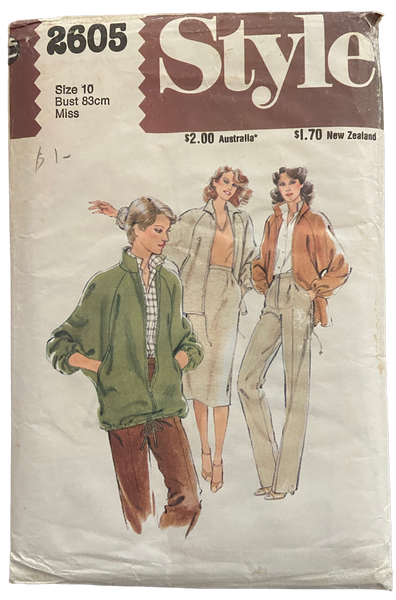 Style 2605 vintage 1970s jacket skirt and pants pattern Bust 32 inches