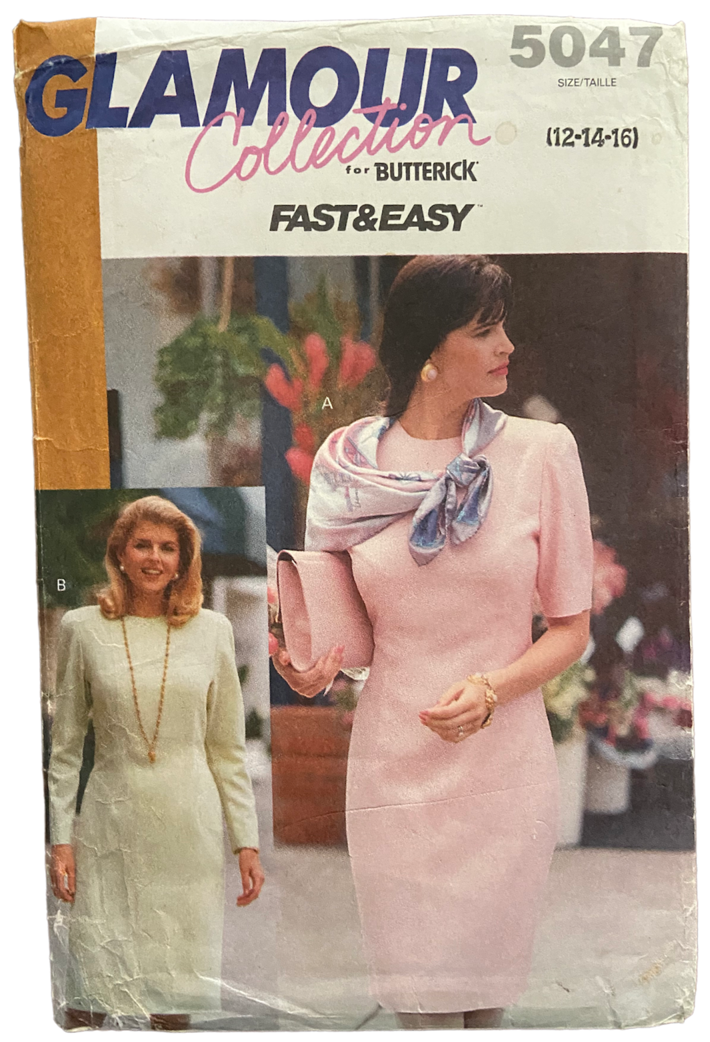 Butterick 5047 vintage 1990s dress sewing pattern. Bust 34, 36, 38