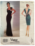 Vintage 1990s Vogue 2797American Designer Oscar de la Renta evening dress pattern Bust 31.5, 32.5, 34 inches