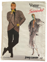 Vintage 1980s Vogue 1639 Individualist Jenny Sharp jacket, skirt and pants pattern Bust 34 inches