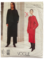Vintage 2000s Vogue 2482 American Designer Donna Karan New York coat and pants pattern Bust 34, 36 inches