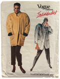Vintage 1990s Vogue 1767 Individualist Claude Montana jacket and pants pattern Bust 34 inches