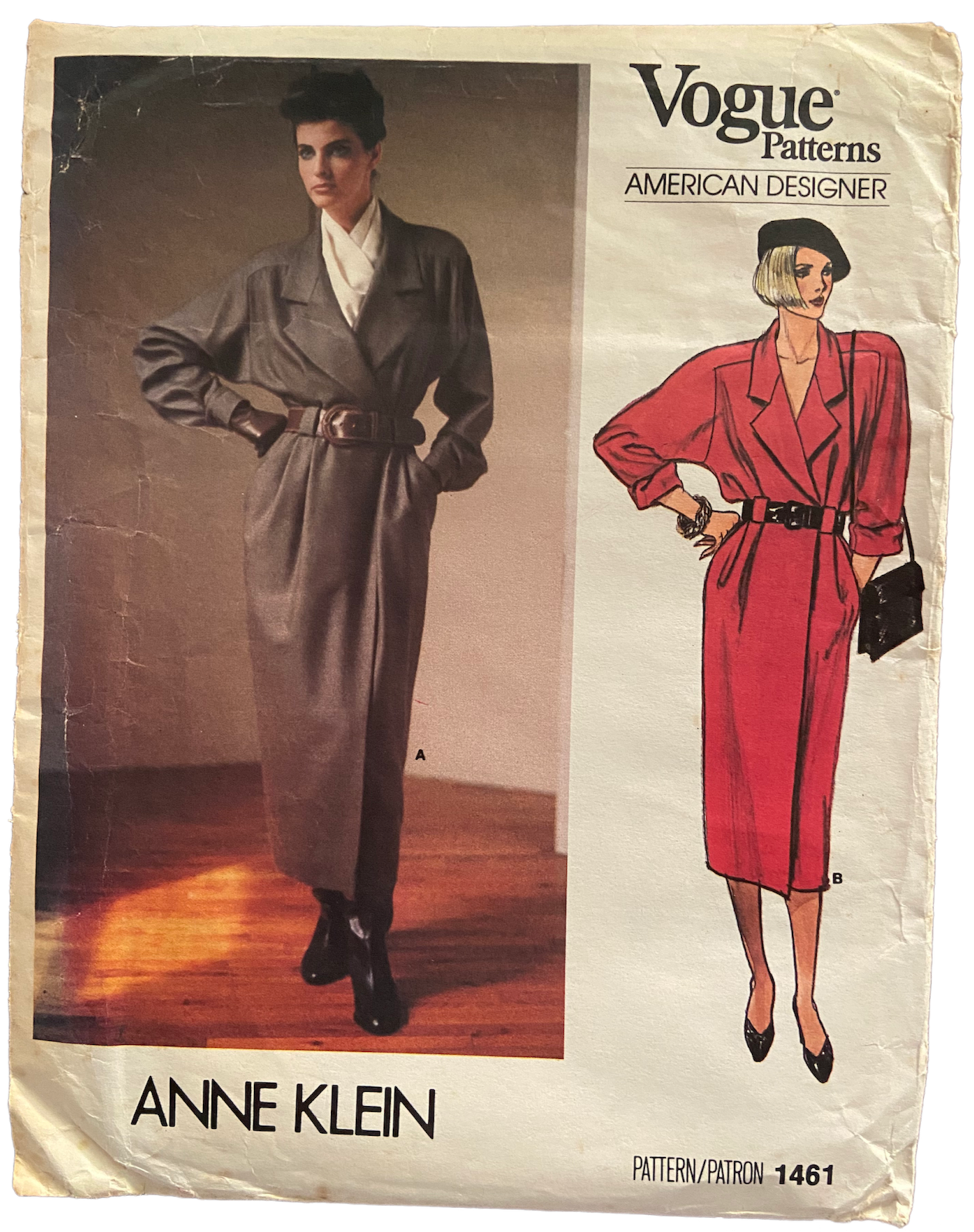 Vintage 1980s Vogue 1461 Anne Klein dress pattern Bust 36 inches