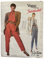 Vintage 1980s Vogue 1849 Individualist Claude Montana jacket and pants pattern Bust 32.5 inches