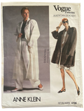 Vintage 1980s Vogue 1706 Anne Klein coat, shorts, pants and top pattern Bust 34 inches