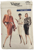 Vogue vintage 80s 7305 dress and top pattern Bust 31.5, 32.5, 34 inches